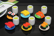 Load image into Gallery viewer, 382623 IWAKO MAGURO TUNA SUSHI PLATE WITH TEA ERASERS-1 SET