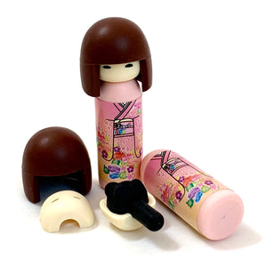 380034 Iwako Kokeshi Japanese Doll Eraser-Pink-1 eraser