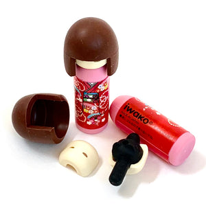 380035 Iwako Kokeshi Japanese Doll Eraser-Red-1 eraser