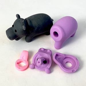 380054 Iwako Hippo Eraser-Purple-1 Eraser
