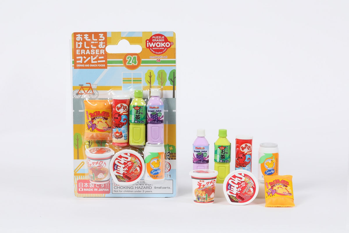 383341 IWAKO SNACK & DRINK ERASER CARD-1 CARD – IwakoUSA
