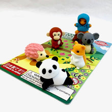 Load image into Gallery viewer, 383491 IWAKO KAWAII ANIMAL ERASER CARD-1 CARD