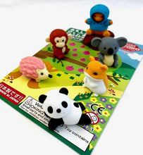 Load image into Gallery viewer, 383491 IWAKO KAWAII ANIMAL ERASER CARD-1 CARD