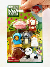 Load image into Gallery viewer, 383491 IWAKO KAWAII ANIMAL ERASER CARD-1 CARD