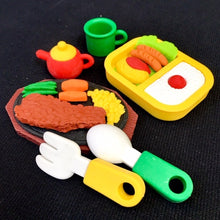 Load image into Gallery viewer, 383641 IWAKO STEAK DINNER RESTAURANT TRIPLE IWAKO PUZZLE ERASERS-1 bag of 3 erasers