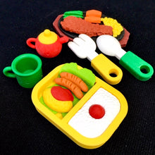 Load image into Gallery viewer, 383641 IWAKO STEAK DINNER RESTAURANT TRIPLE IWAKO PUZZLE ERASERS-1 bag of 3 erasers