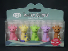 Load image into Gallery viewer, 384511 IWAKO Colorz Giraffe -12 sets of 5 Erasers