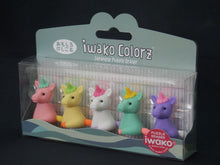 Load image into Gallery viewer, 384521 IWAKO Colorz Unicorns -1 box of 5 Erasers