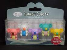 Load image into Gallery viewer, 384601 Iwako Colorz Koala -1 box of 5 Erasers