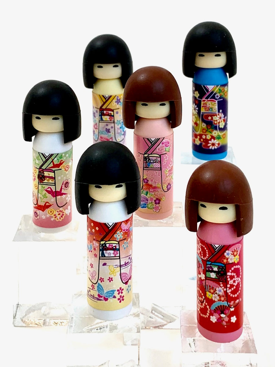 380032 Iwako Kokeshi Japanese Doll Eraser-6 Erasers – IwakoUSA