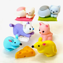 Load image into Gallery viewer, 383141 IWAKO CAT & MOUSE ERASER CARD-1 CARD