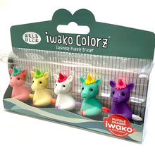 Load image into Gallery viewer, 384521 IWAKO Colorz Unicorns -1 box of 5 Erasers