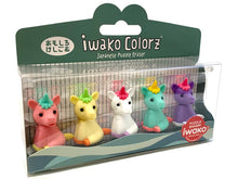 Load image into Gallery viewer, 384521 IWAKO Colorz Unicorns -1 box of 5 Erasers