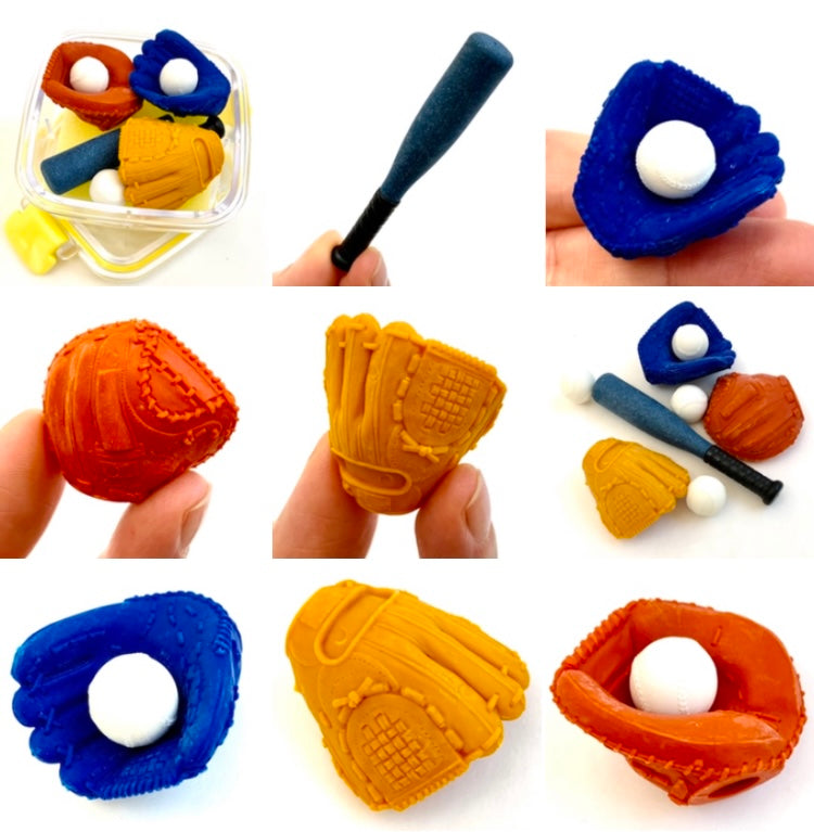 384351 IWAKO BASEBALL ERASERS IN A BOX1 box of 4 erasers IwakoUSA