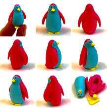 Load image into Gallery viewer, 384591 Iwako Colorz Penguin -1 box of 5 Erasers