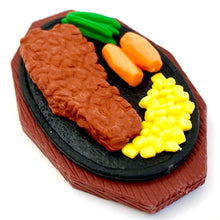 Load image into Gallery viewer, 383641 IWAKO STEAK DINNER RESTAURANT TRIPLE IWAKO PUZZLE ERASERS-1 bag of 3 erasers