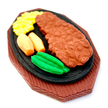 Load image into Gallery viewer, 383641 IWAKO STEAK DINNER RESTAURANT TRIPLE IWAKO PUZZLE ERASERS-1 bag of 3 erasers