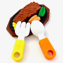 Load image into Gallery viewer, 383641 IWAKO STEAK DINNER RESTAURANT TRIPLE IWAKO PUZZLE ERASERS-1 bag of 3 erasers