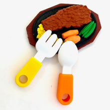 Load image into Gallery viewer, 383641 IWAKO STEAK DINNER RESTAURANT TRIPLE IWAKO PUZZLE ERASERS-1 bag of 3 erasers
