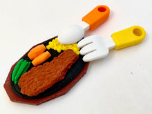 Load image into Gallery viewer, 383641 IWAKO STEAK DINNER RESTAURANT TRIPLE IWAKO PUZZLE ERASERS-1 bag of 3 erasers