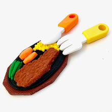 Load image into Gallery viewer, 383641 IWAKO STEAK DINNER RESTAURANT TRIPLE IWAKO PUZZLE ERASERS-1 bag of 3 erasers