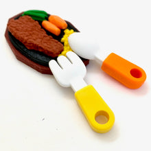Load image into Gallery viewer, 383641 IWAKO STEAK DINNER RESTAURANT TRIPLE IWAKO PUZZLE ERASERS-1 bag of 3 erasers
