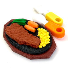 Load image into Gallery viewer, 383641 IWAKO STEAK DINNER RESTAURANT TRIPLE IWAKO PUZZLE ERASERS-1 bag of 3 erasers