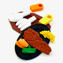 Load image into Gallery viewer, 383641 IWAKO STEAK DINNER RESTAURANT TRIPLE IWAKO PUZZLE ERASERS-1 bag of 3 erasers