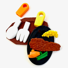 Load image into Gallery viewer, 383641 IWAKO STEAK DINNER RESTAURANT TRIPLE IWAKO PUZZLE ERASERS-1 bag of 3 erasers