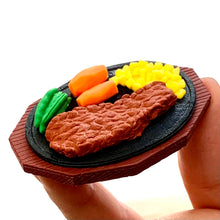 Load image into Gallery viewer, 383641 IWAKO STEAK DINNER RESTAURANT TRIPLE IWAKO PUZZLE ERASERS-1 bag of 3 erasers