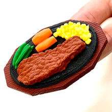 Load image into Gallery viewer, 383641 IWAKO STEAK DINNER RESTAURANT TRIPLE IWAKO PUZZLE ERASERS-1 bag of 3 erasers