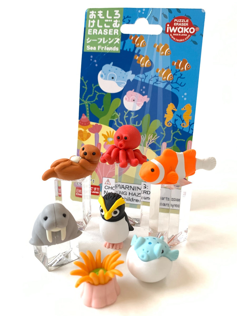 383131 SEA FRIENDS ERASER CARD-1 CARD – IwakoUSA