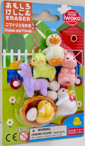 383761 CHICKEN & FRIENDS ERASER CARD-1 CARD