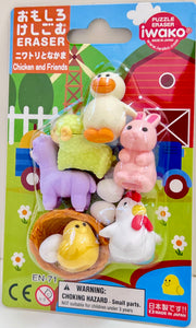 383761 CHICKEN & FRIENDS ERASER CARD-1 CARD