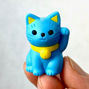 380148 MANEKI WELCOME CAT ERASER-BLUE-1 ERASER