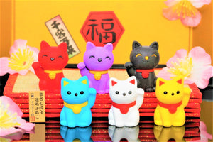380142 IWAKO MANEKI WELCOME CAT ERASER-6 erasers