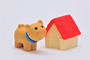 380285 IWAKO AKITA & DOG HOUSE ERASER-RED HOUSE-1 ERASER