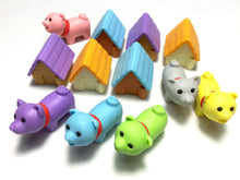 Load image into Gallery viewer, 380295 IWAKO DOG HOUSE ERASERS-BLUE DOG-1 packs of 2 erasers
