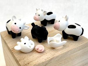 380323 IWAKO COW ERASER BLACK AND WHITE-1 ERASER