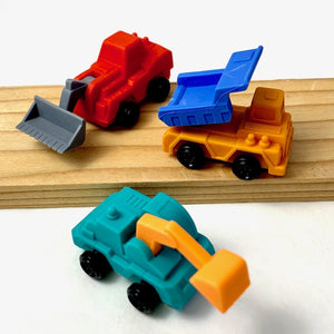 380962 Iwako Construction Trucks Eraser-3 erasers