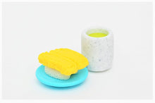 Load image into Gallery viewer, 382624 IWAKO TAMAGO EGG SUSHI PLATE WITH TEA ERASERS-1 SET
