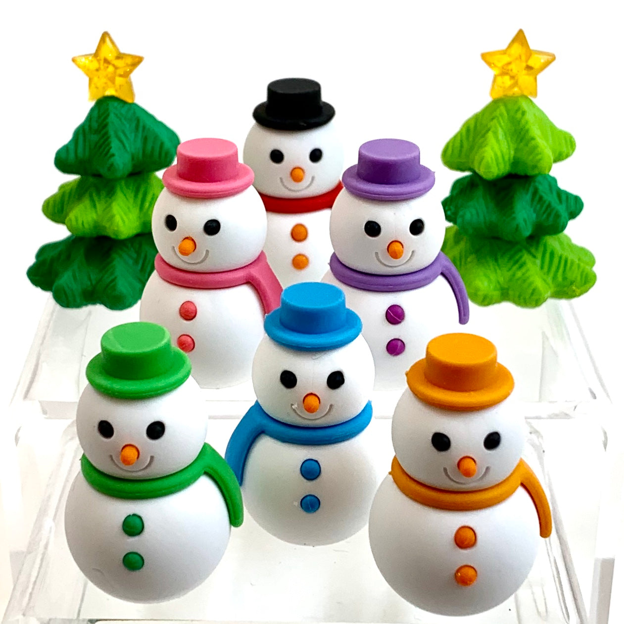 Bulk Snowman Mini Erasers, Stationery, Christmas, 144 Pieces