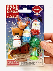 Christmas Snowman Blister Eraser With White Background Stock Photo