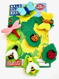X 383201 IWAKO INSECTS ERASER CARD-DISCONTINUED