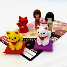Load image into Gallery viewer, 383461 IWAKO DOLL AND CAT ERASER CARD-1 CARD
