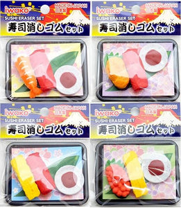 383691 IWAKO SUSHI TRIPLE ERASERS-1 bag of 3 erasers