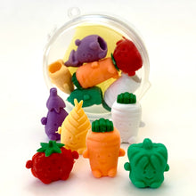 Load image into Gallery viewer, X 384021 VEGETABLE PENCIL TOP ERASERS ROUND BOX-DISCONTINUED
