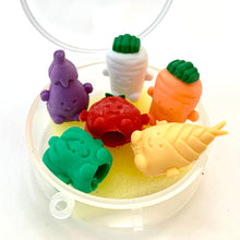 Load image into Gallery viewer, X 384021 VEGETABLE PENCIL TOP ERASERS ROUND BOX-DISCONTINUED
