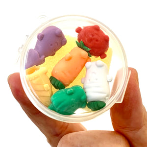 X 384021 VEGETABLE PENCIL TOP ERASERS ROUND BOX-DISCONTINUED