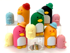 382052 PENGUIN FAMILY ERASERS-4 packs of 8 erasers